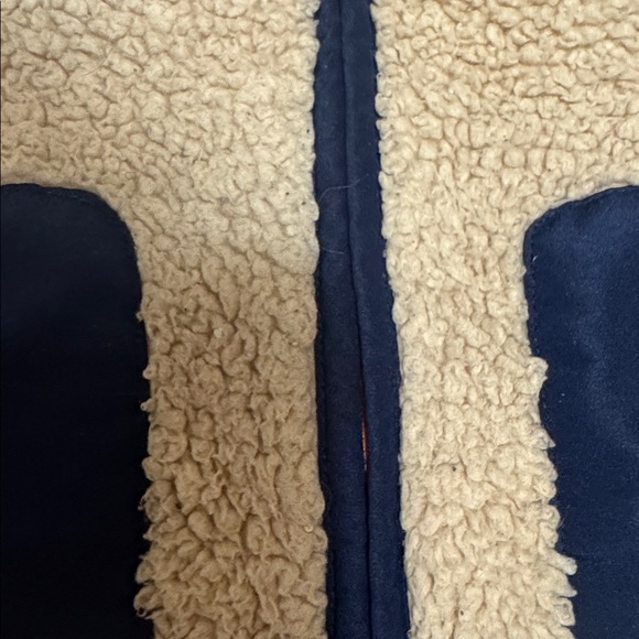 Little Me Sherpa Baby Vest Infant Sleeveless Beige Blue 18 Months Toddler Coat - Picture 3 of 5